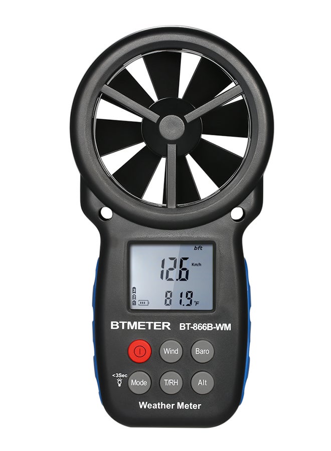 Digital Anemometer Handheld Wind Speed Meter Black 0.247kg