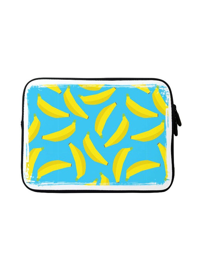 Stylizedd Scattered Bananas Designer Sleeve With Strap For Apple MacBook Blue/Yellow  - Image 1