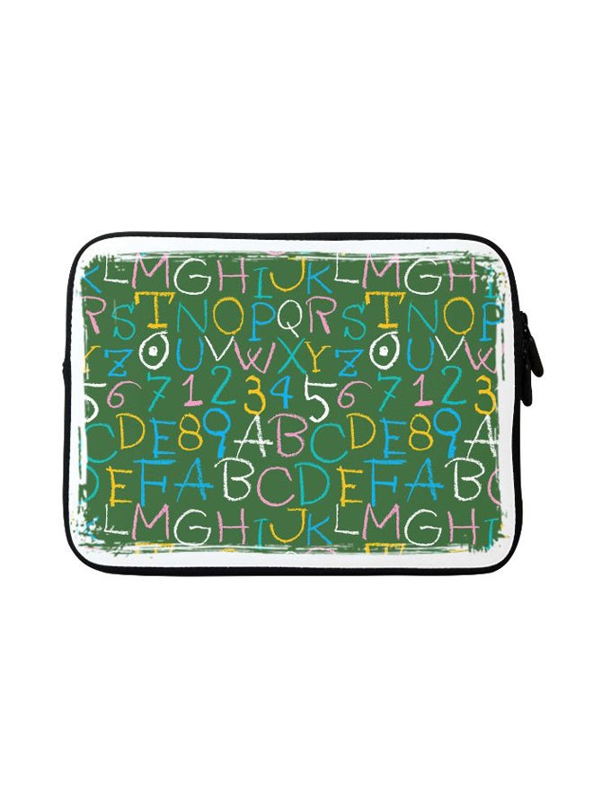 Stylizedd Green Board Alphabets Designer Sleeve With Strap For Apple MacBook Multicolour - Image 1