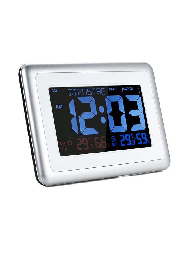 DCF Alarm Clock Temperature And Humidity Meter White 0.745kg  - Image 1