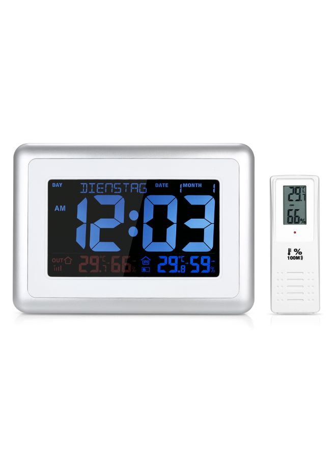 DCF Alarm Clock Temperature And Humidity Meter White 0.745kg  - Image 2