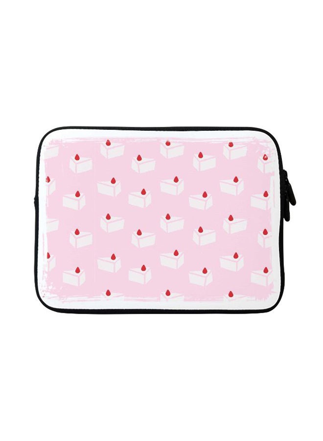 Stylizedd Cake Piece Designer Sleeve With Strap For Apple MacBook Pink/White - Image 1