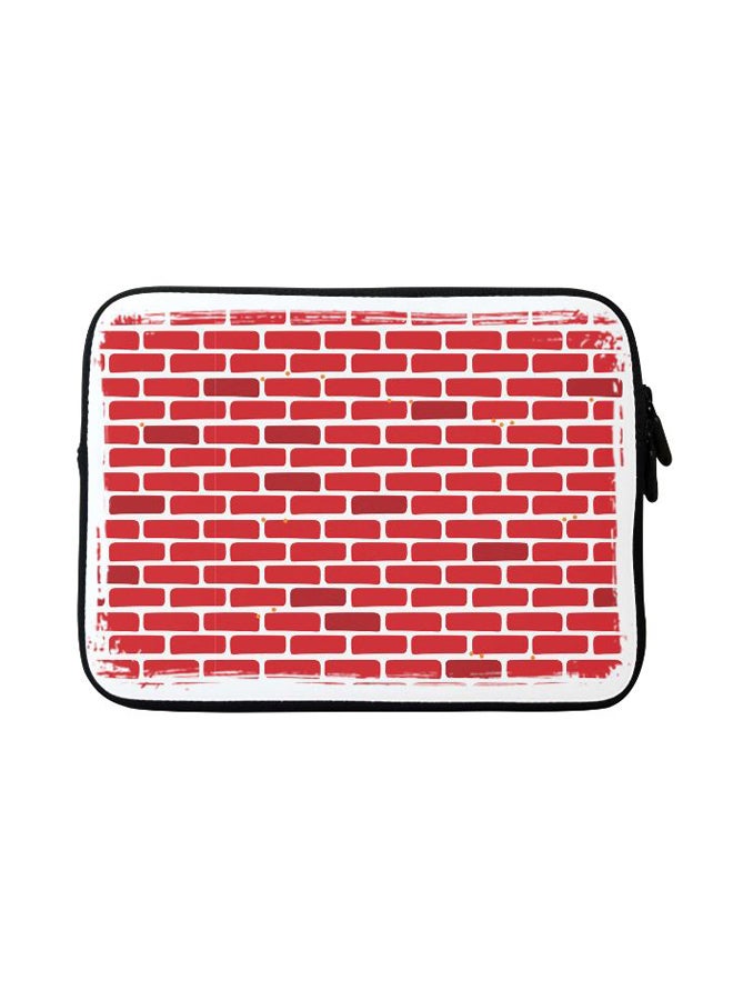 Stylizedd Red Bricks Wall Designer Sleeve With Strap For Apple MacBook Red/White - Image 1