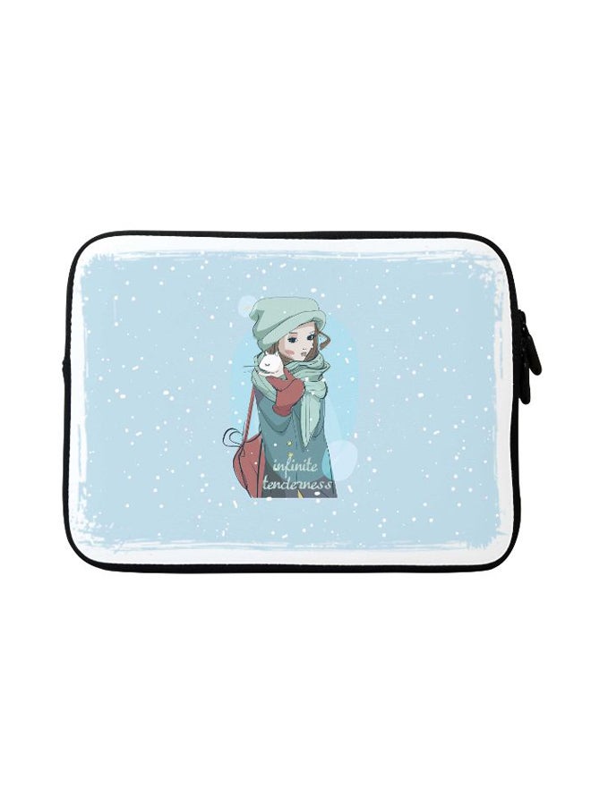 ستايلايزد حافظة بتصميم يعبر عن الرقة مزودة بحزام لجهاز أبل ماك بوك أزرق - Image 1