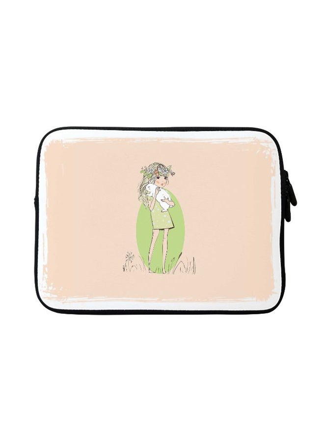 Stylizedd Bunny Cuddles Designer Sleeve With Strap For Apple MacBook Beige/Green - Image 1