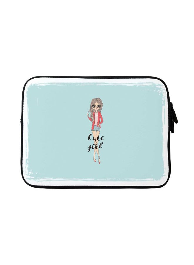 Stylizedd Dreamer Cute Girl Designer Sleeve With Strap For Apple MacBook Blue - Image 1