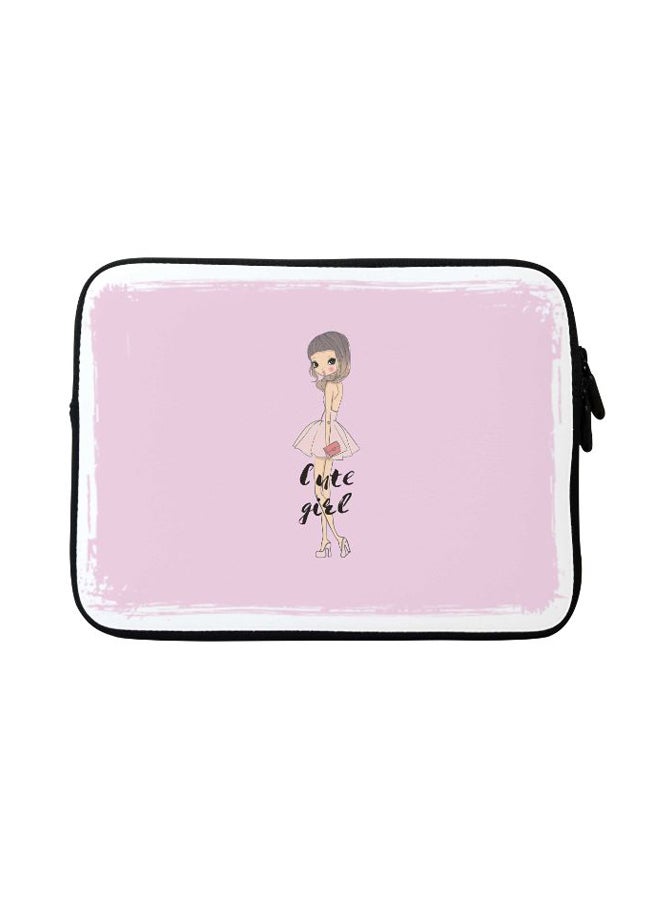 Stylizedd Coy Cute Girl Designer Sleeve With Strap For Apple MacBook Purple - Image 1