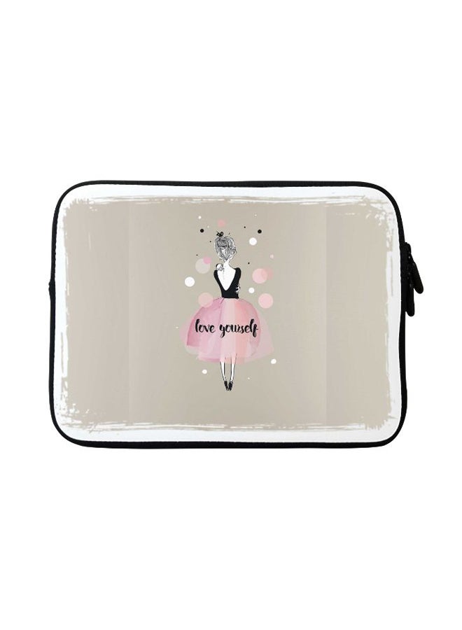 Stylizedd - Love Yourself Designer Sleeve With Strap For Apple MacBook Grey - Image 1
