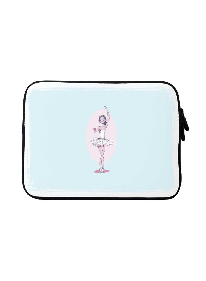 Stylizedd Twirling Ballerina Designer Sleeve With Strap For Apple MacBook Blue - Image 1