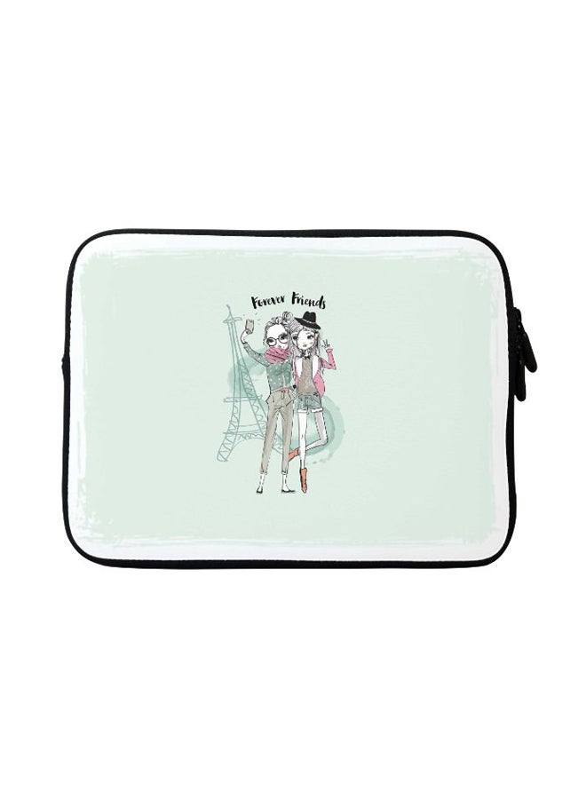 Stylizedd - Forever Friends Designer Sleeve With Strap For Apple MacBook Green - Image 1