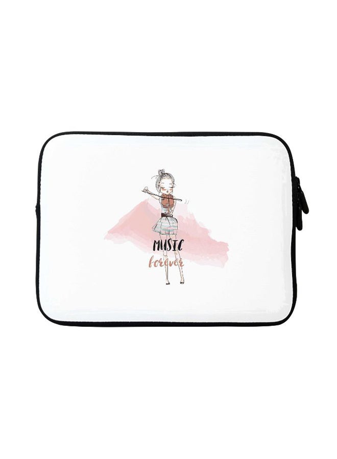 Stylizedd Music Forever Designer Sleeve With Strap For Apple MacBook White/Pink - Image 1