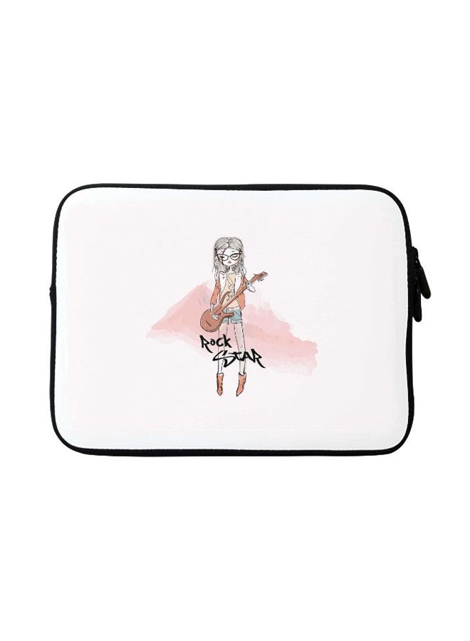 Stylizedd Rockstar Girl Designer Sleeve With Strap For Apple MacBook White/Pink - Image 1