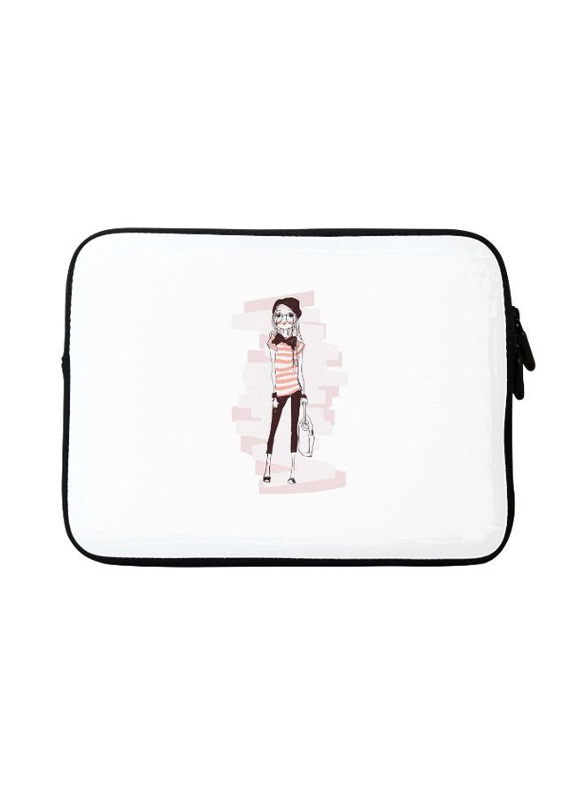 Stylizedd Style Queen Designer Sleeve With Strap For Apple MacBook White/Brown - Image 1