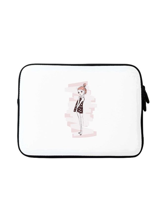 Stylizedd Shy Teen Designer Sleeve With Strap For Apple MacBook White/Brown - Image 1