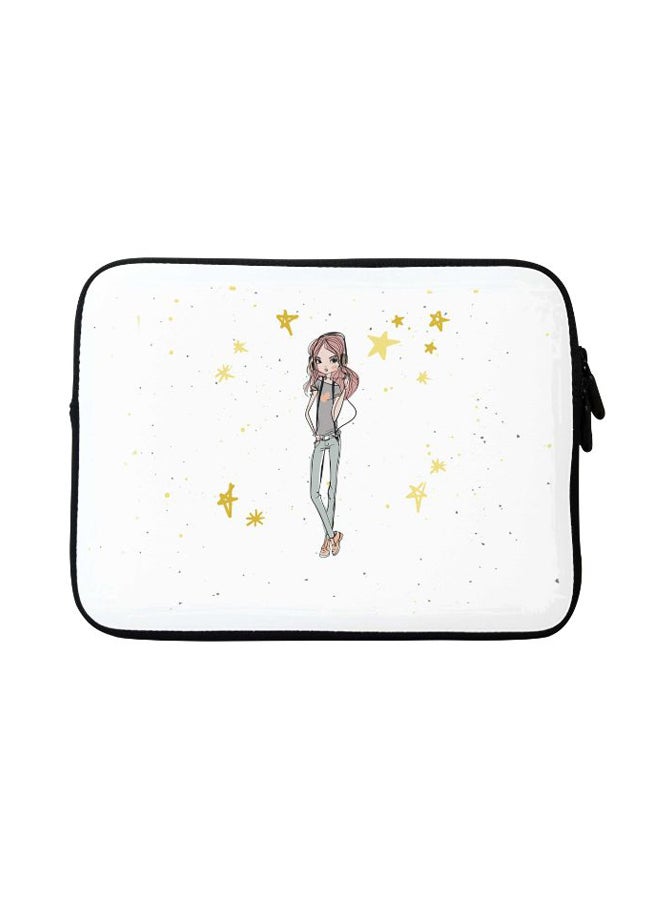 Stylizedd Girl Next Door Designer Sleeve With Strap For Apple MacBook White - Image 1