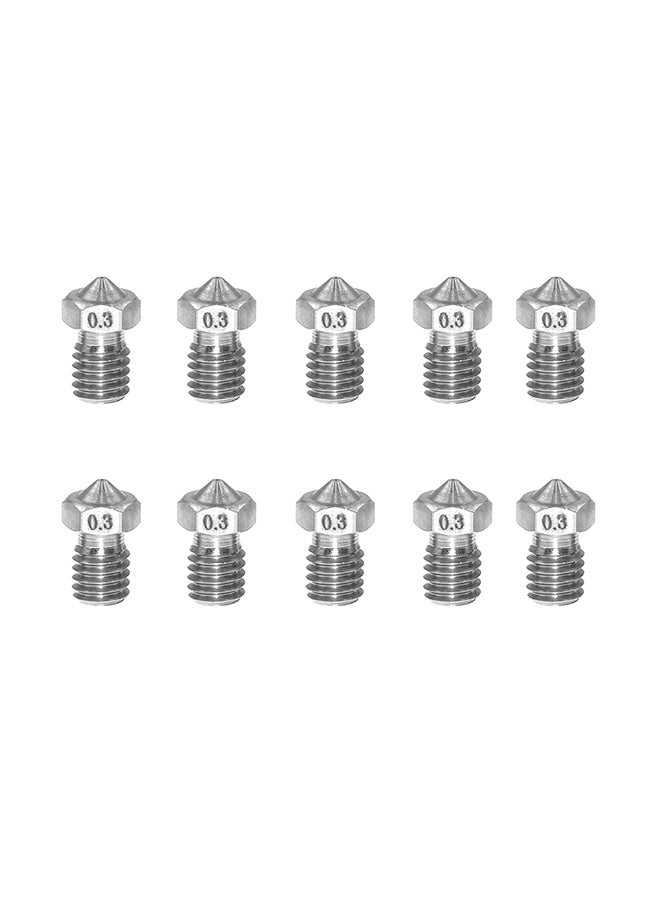 Generic 10-Piece Nozzles For 3D Printer Part Silver 0.02kg  - Image 1