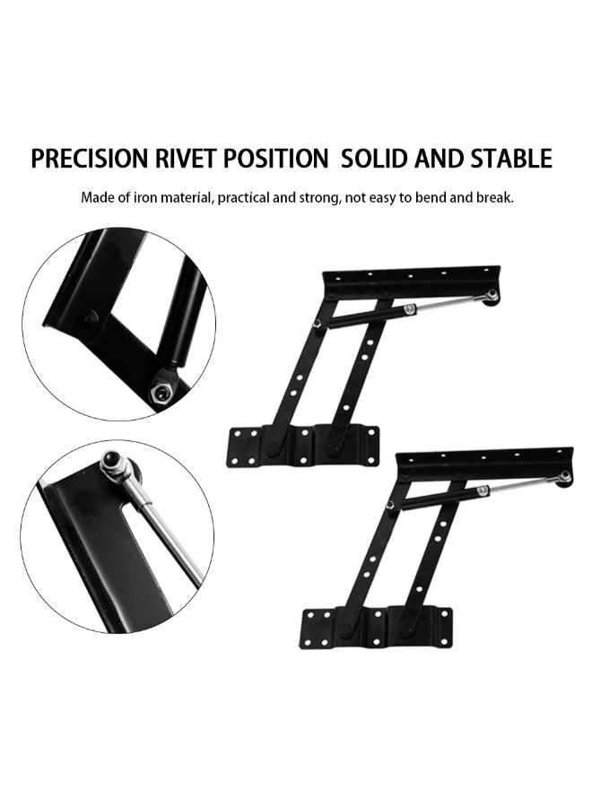 Pack Of 2 Foldable Spring Hinge Furniture Lift Up Tool Black 1.438kg - Image 5