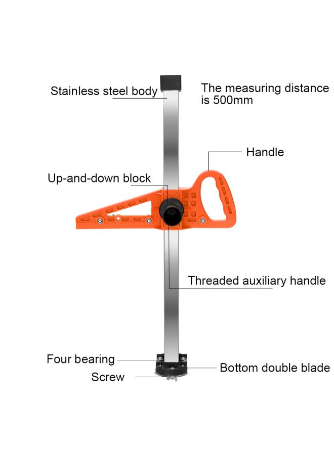 Portable Gypsum Board Cutter With Double Blade And 4 Bearings Orange 1.49kg  - Image 3