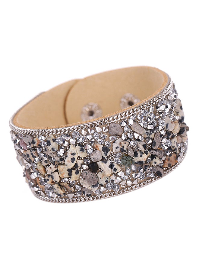 Sharpdo Studded Stone Design Wrap Bracelet