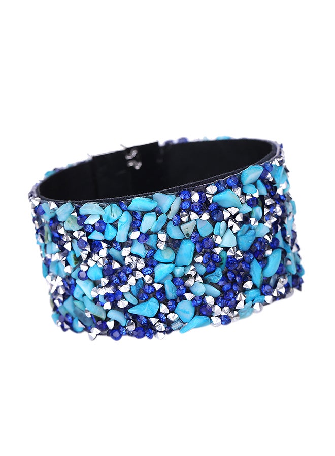 Sharpdo Studded Stone Design Wrap Bracelet 