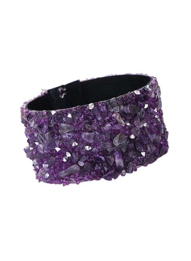 Sharpdo Studded Stone Design Wrap Bracelet 