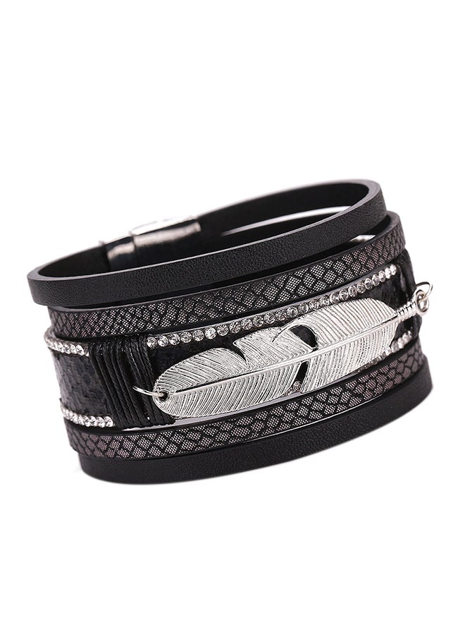 Sharpdo Feather Pendant Multi-Layer Bracelet