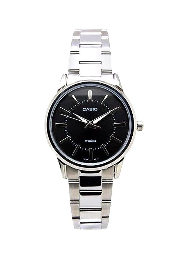 كاسيو ساعة يد بعقارب مقاومة للماء من إنتايسر طراز LTP-1303D-1AVDF - 30 مم - فضي للنساء - Image 1