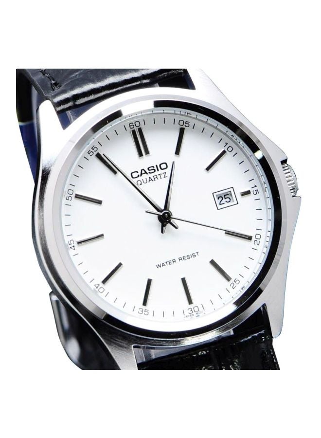 كاسيو ساعة يد بعقارب وسوار من الجلد طراز MTP-1183E-7ADF - مقاس 32 مم - لون أسود للرجال - Image 5