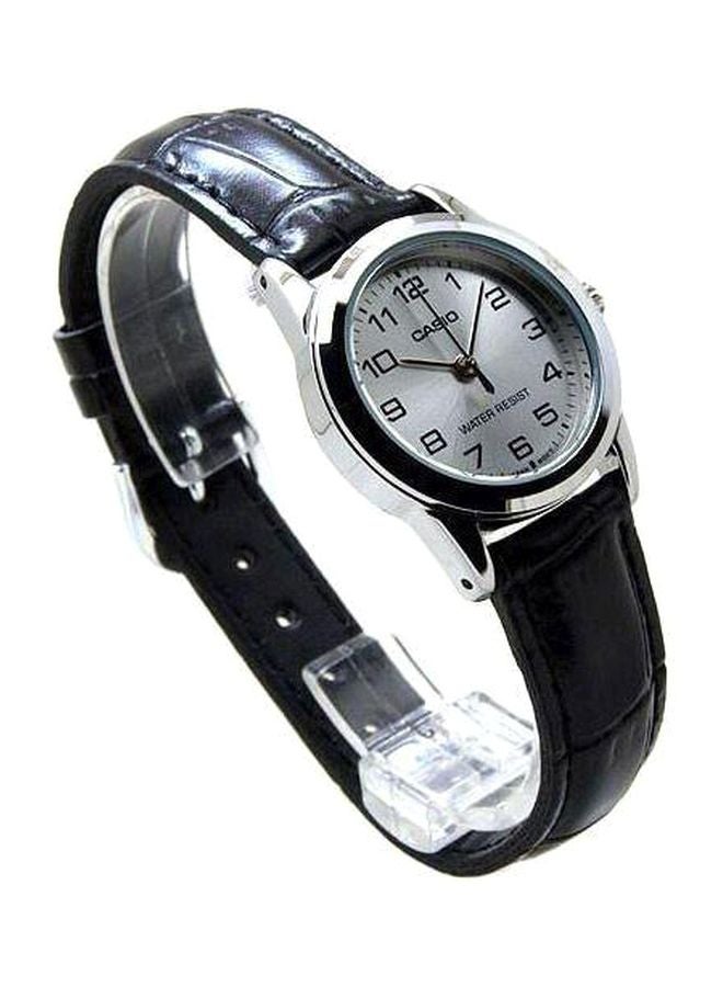 كاسيو ساعة يد بعقارب وسوار من الجلد طراز LTP-V001L-7BUDF - 31 مم - أسود للنساء - Image 5