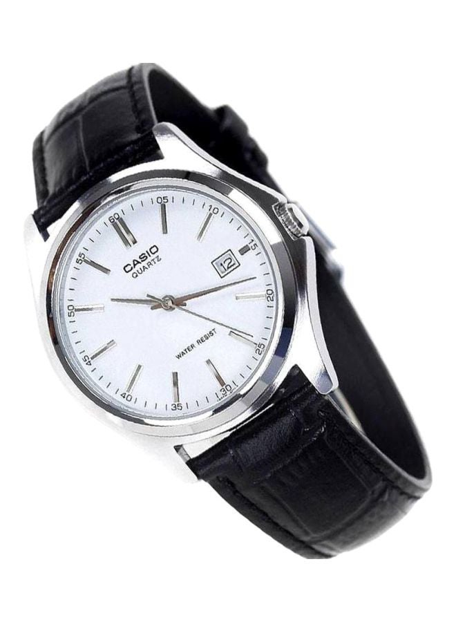 كاسيو ساعة يد بعقارب وسوار من الجلد طراز MTP-1183E-7ADF - مقاس 32 مم - لون أسود للرجال - Image 4