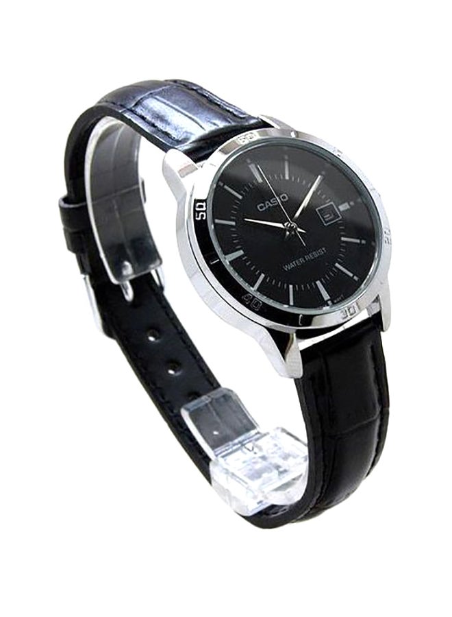 CASIO Women's Leather Analog Wrist Watch LTP-V004L-1AUDF - 35 mm - Black  - Image 2