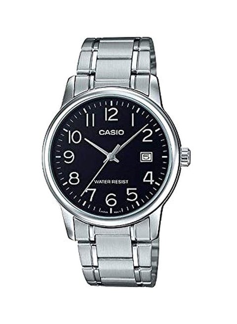 Men's Water Resistant Stainless Steel Analog Watch MTP-V002D-1BUDF - 48 mm - Silver