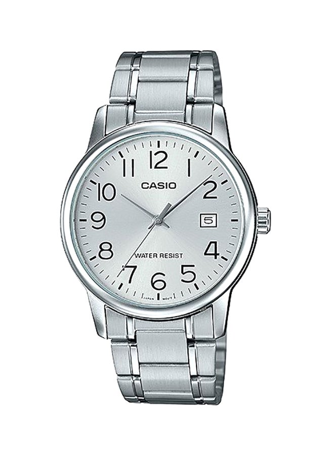كاسيو ساعة يد بعقارب مقاومة للماء طراز MTP-V002D-7BUDF - 37 مم - فضي للرجال - Image 1