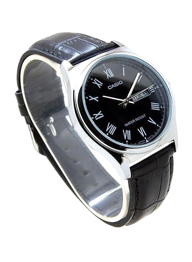 CASIO Men's Leather Analog Wrist Watch MTP-V006L-1BUDF - 45 mm - Black - Image 4
