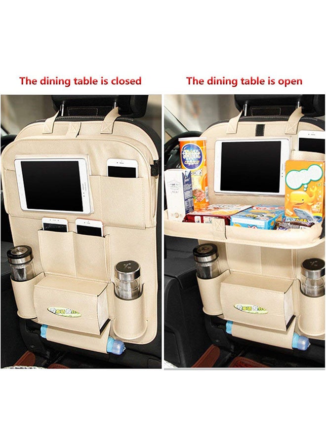 Car Seat Rear Storage Bag With Foldable Table Tray - Image 2