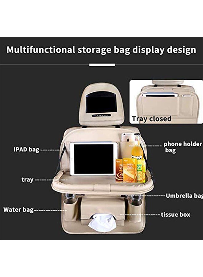 Car Seat Rear Storage Bag With Foldable Table Tray - Image 3