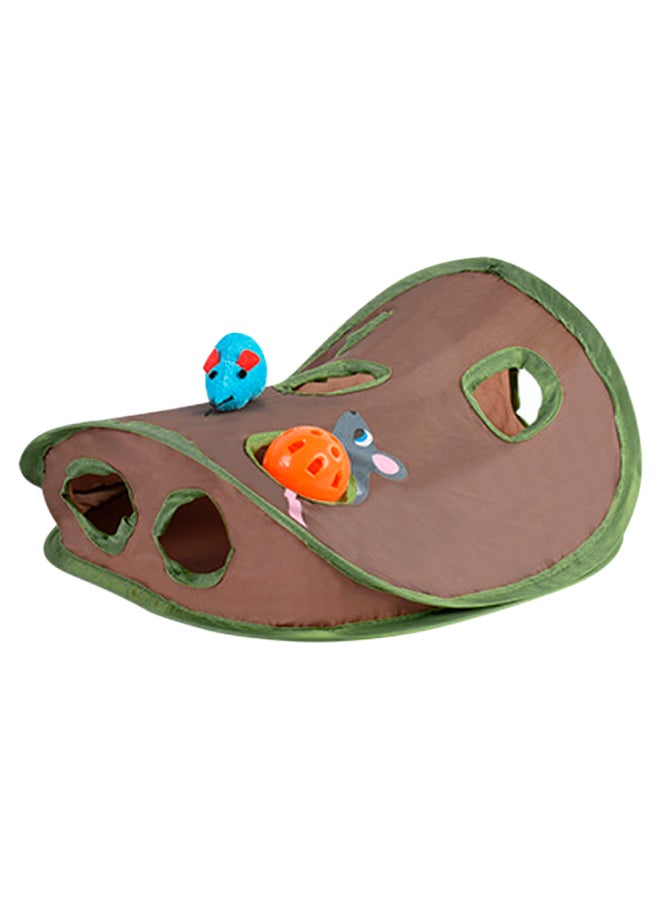 9-Hole Hide And Seek Mouse Teaser Toy Brown