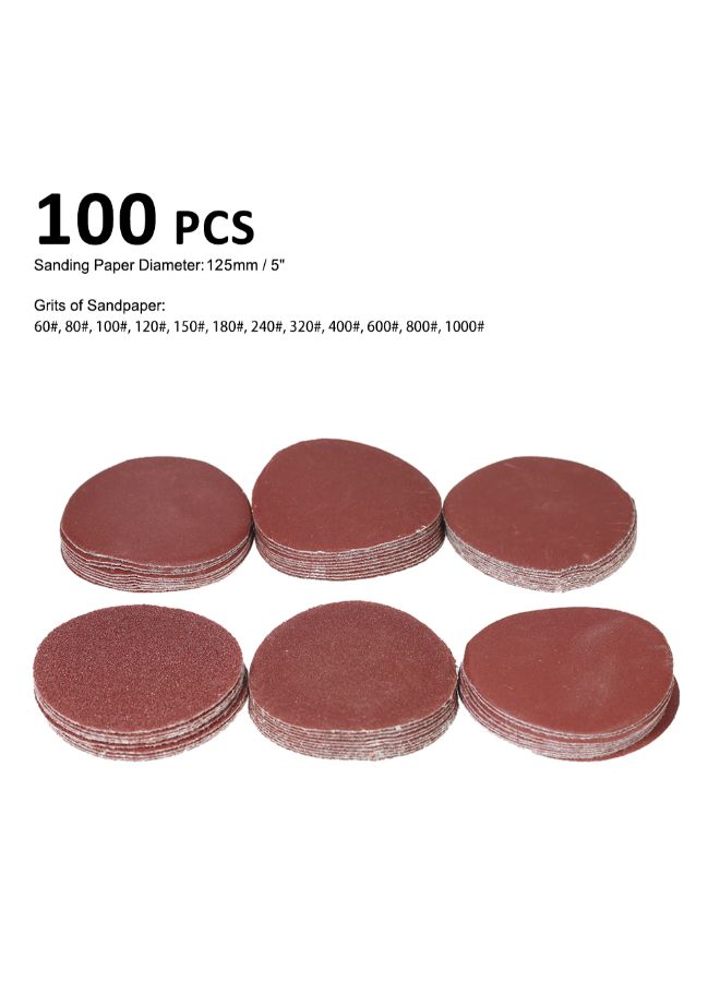 Pack Of 100 Sanding Discs Pad Brown  - Image 1