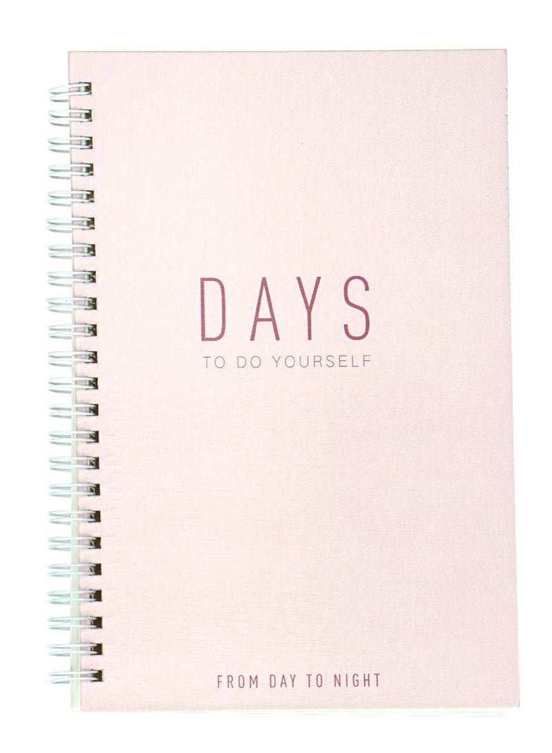 A5 Korean Style Simple Days Series Horizontal Line Notepad Pink