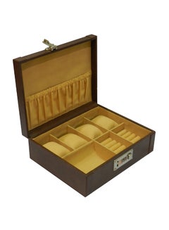 LAVERI LEATHER Designer Faux Leather  With Ring  And Cufflink Jewelry Storage Box Organizer  - Image 1
