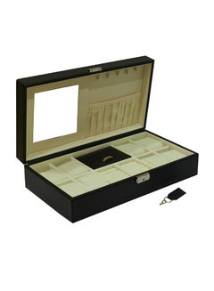 LAVERI LEATHER Designer Faux Leather  With Ring  And Cufflink Jewelry Storage Box Organizer  - Image 1