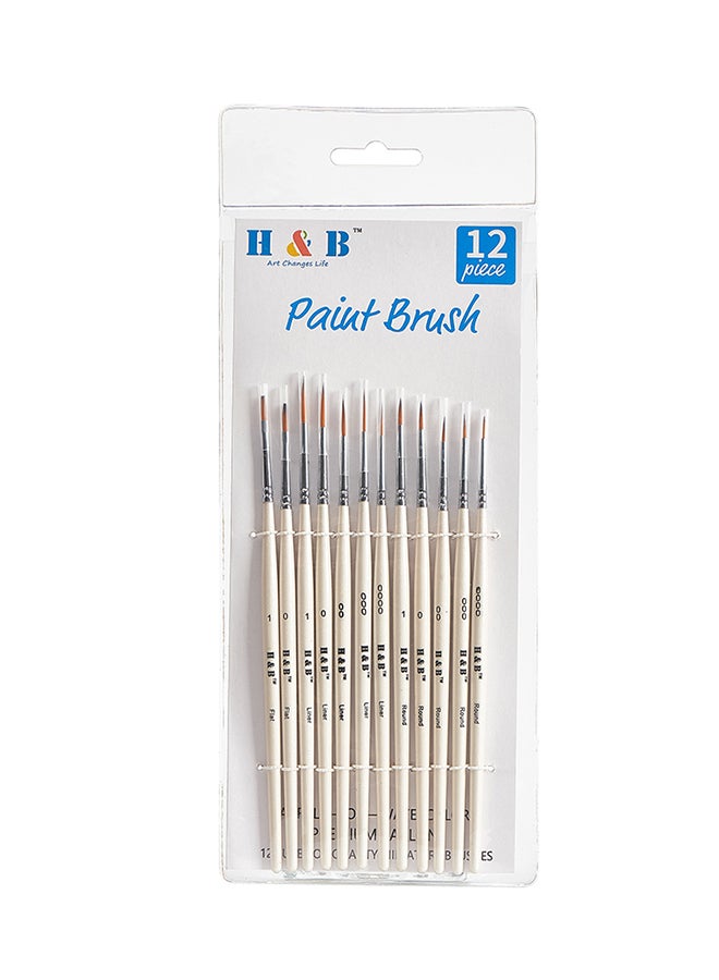 H&B 12-Piece Paint Brush Set Ivory - Image 1