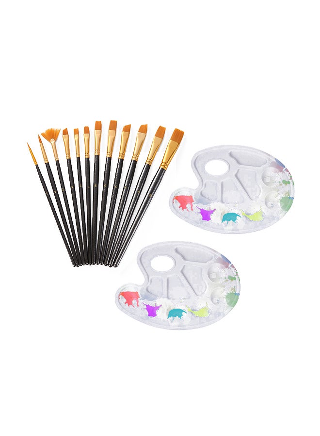Generic 12-Piece Paint Brush Set Black  - Image 1