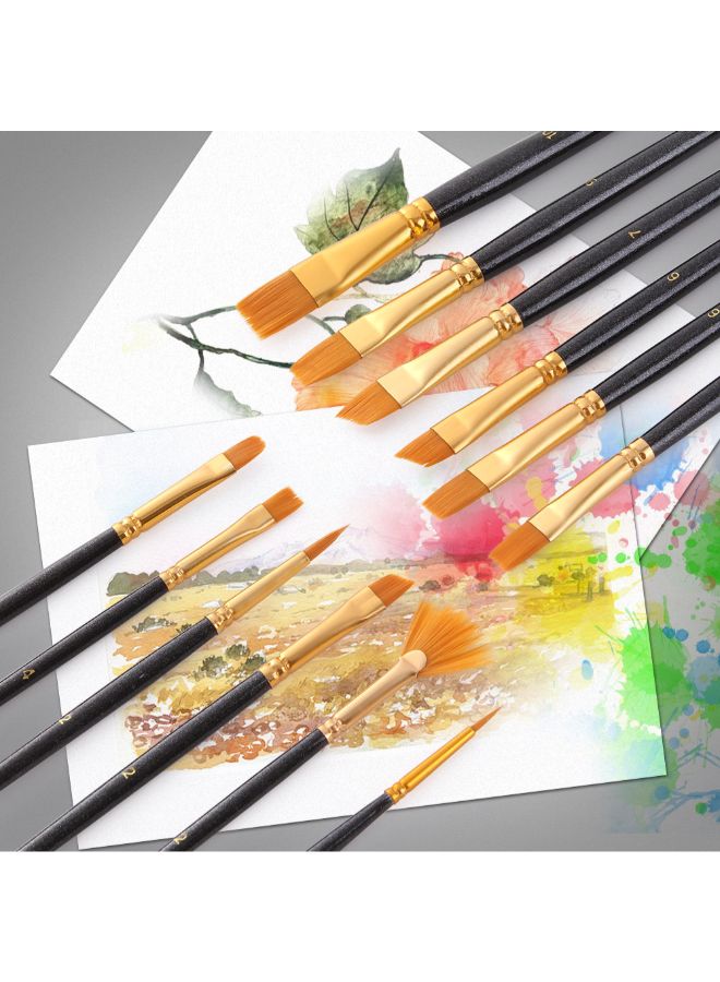 Generic 12-Piece Paint Brush Set Black  - Image 4