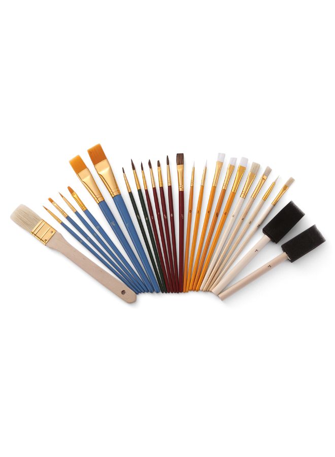 25-Piece Paint Brush Set Multicolour - Image 2