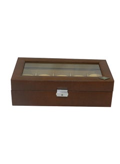 unisex Designer Faux Leather Watch Box With Glass Top