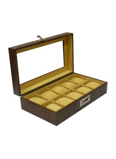 Designer Faux Leather Watch Box With Glass Top