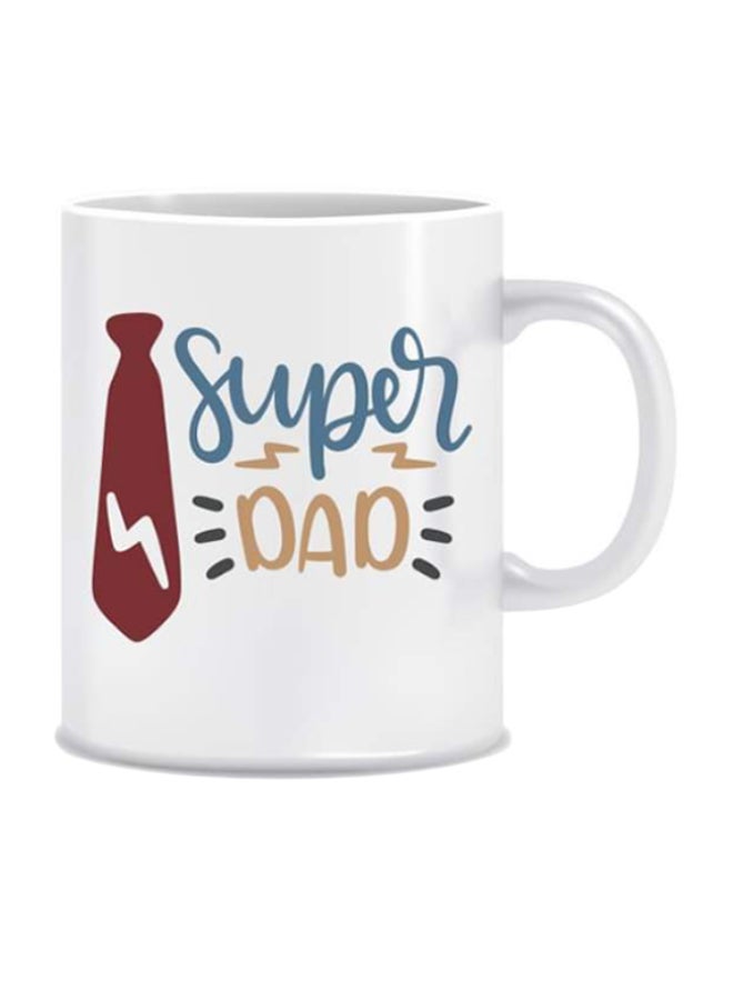Goldedge - Super Dad Printed Ceramic Coffee Mug White - Image 1