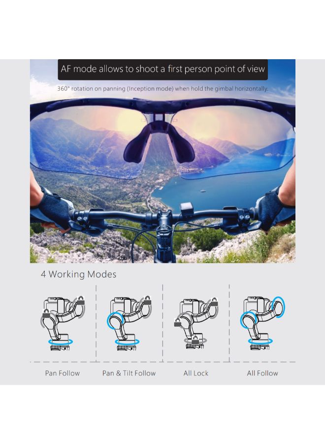 hohem - iSteady Pro 2 Handheld 3-Axis Action Camera Gimbal Stabilizer With APP Remote Control Black - Image 1