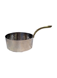 Hammered Steel Sauce Pan With Brass Handle Multicolor 11 x 5cm